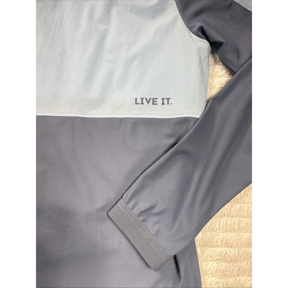 Moxie Hooded Windbreaker Pullover Men's S Sky‎ Blue Colorblock Quarter Zip Light